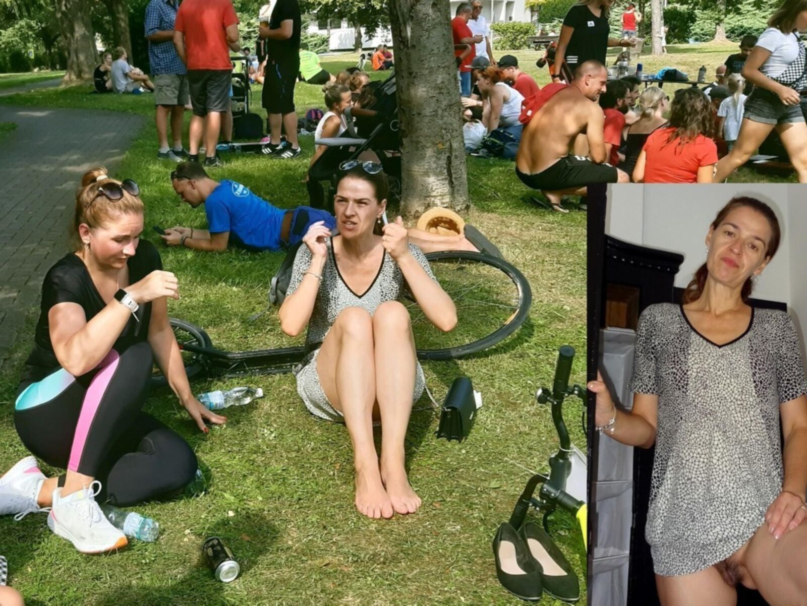 Martina Flashing Hairy Pussy In Public