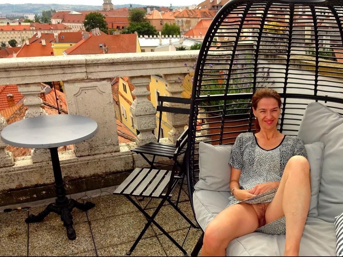 Martina Flashing Hairy Pussy In Public