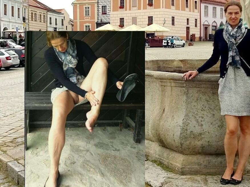 Martina Flashing Hairy Pussy In Public