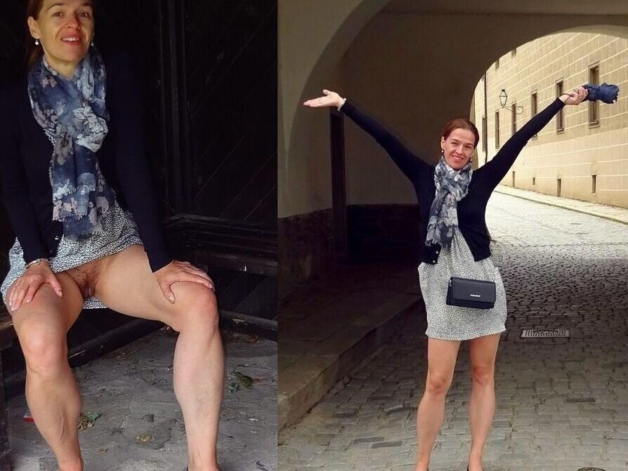 Martina Flashing Hairy Pussy In Public