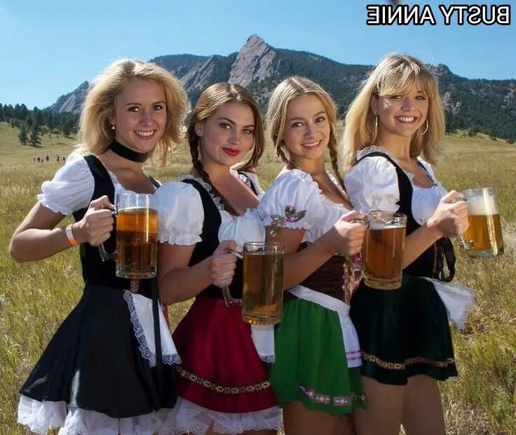  Advertising shots of busty Annie H. in a sexy dirndl