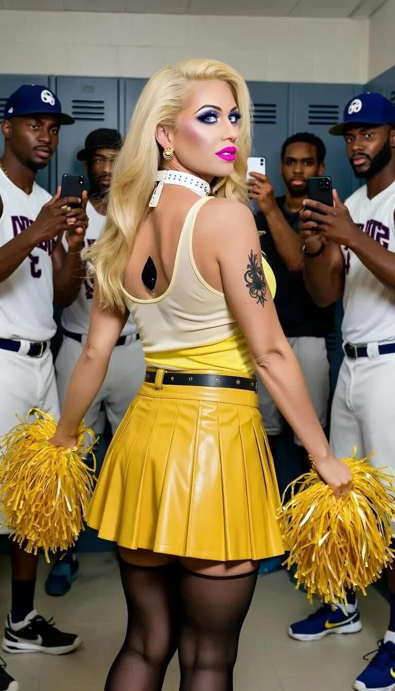 AI blonde cheerleaders are just sluts for the black sportteams