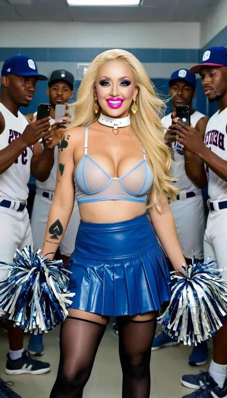AI blonde cheerleaders are just sluts for the black sportteams