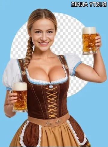  Advertising shots of busty Annie H. in a sexy dirndl