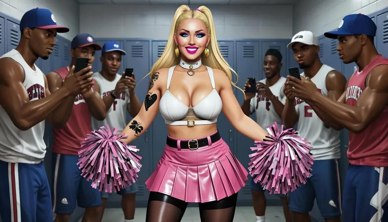 AI blonde cheerleaders are just sluts for the black sportteams
