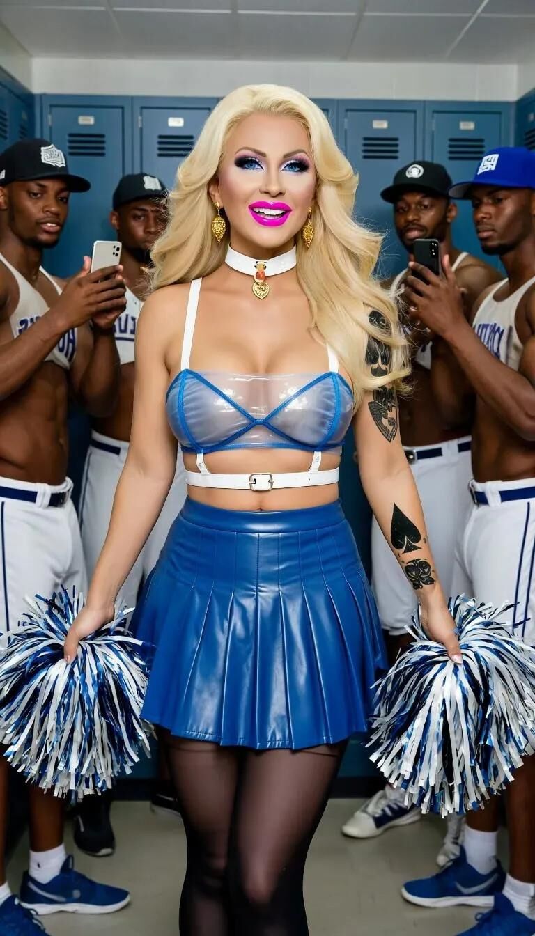 AI blonde cheerleaders are just sluts for the black sportteams