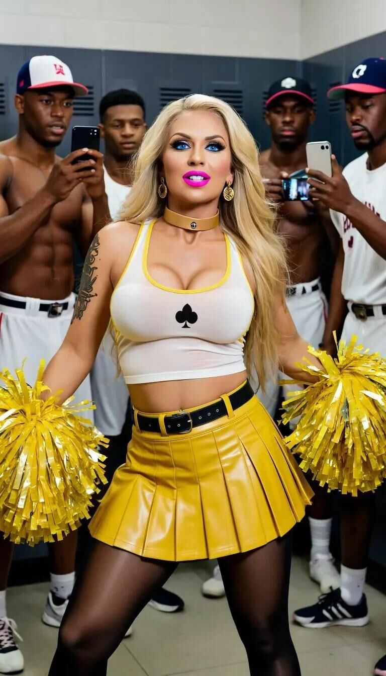 AI blonde cheerleaders are just sluts for the black sportteams
