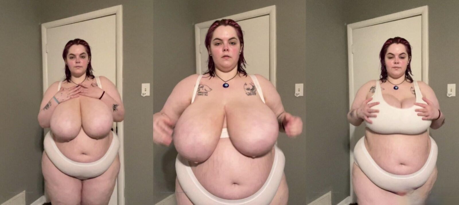 Cabelos rosa de mel enormes peitos enormes beleza bbw garota mista