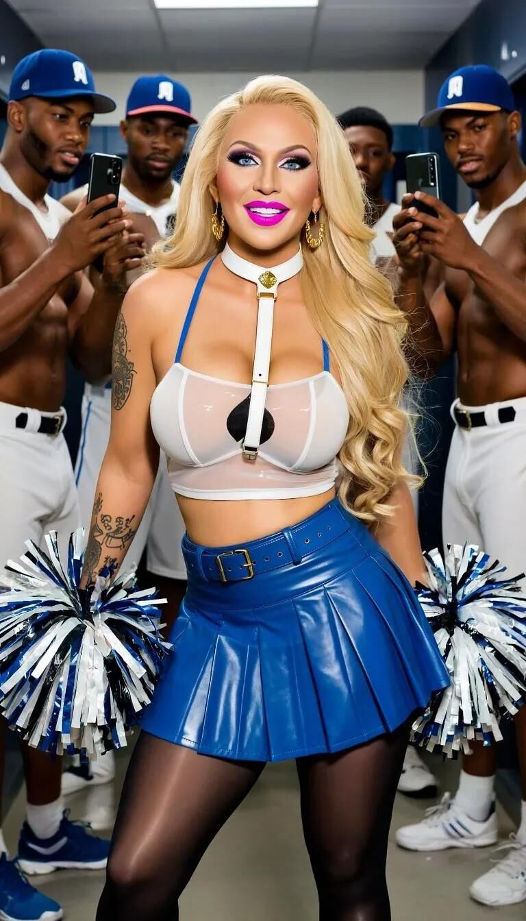 AI blonde cheerleaders are just sluts for the black sportteams