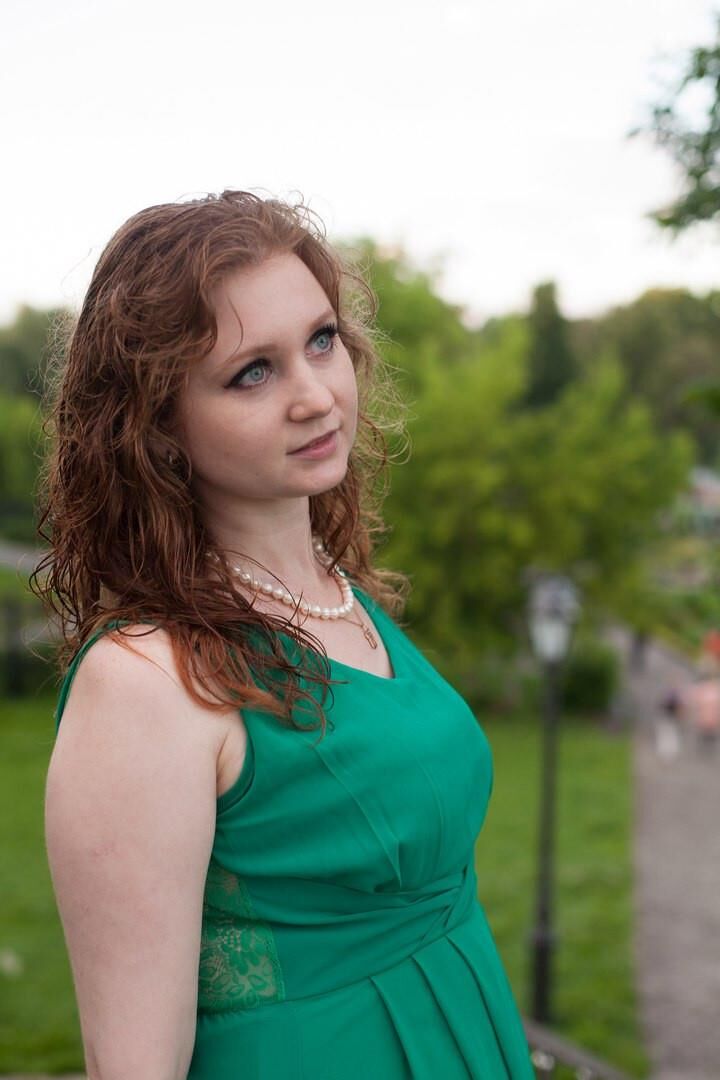 Beautiful redhead milf Bazhena with hard nipples