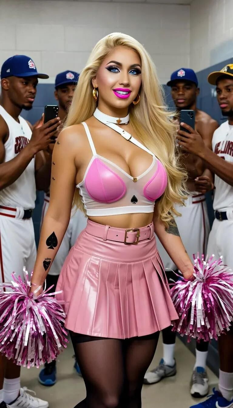 AI blonde cheerleaders are just sluts for the black sportteams