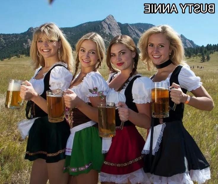 Advertising shots of busty Annie H. in a sexy dirndl