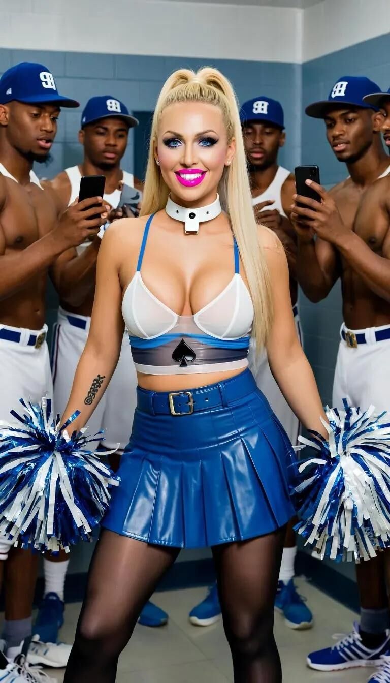 AI blonde cheerleaders are just sluts for the black sportteams