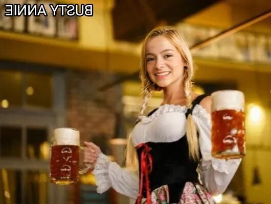 Advertising shots of busty Annie H. in a sexy dirndl