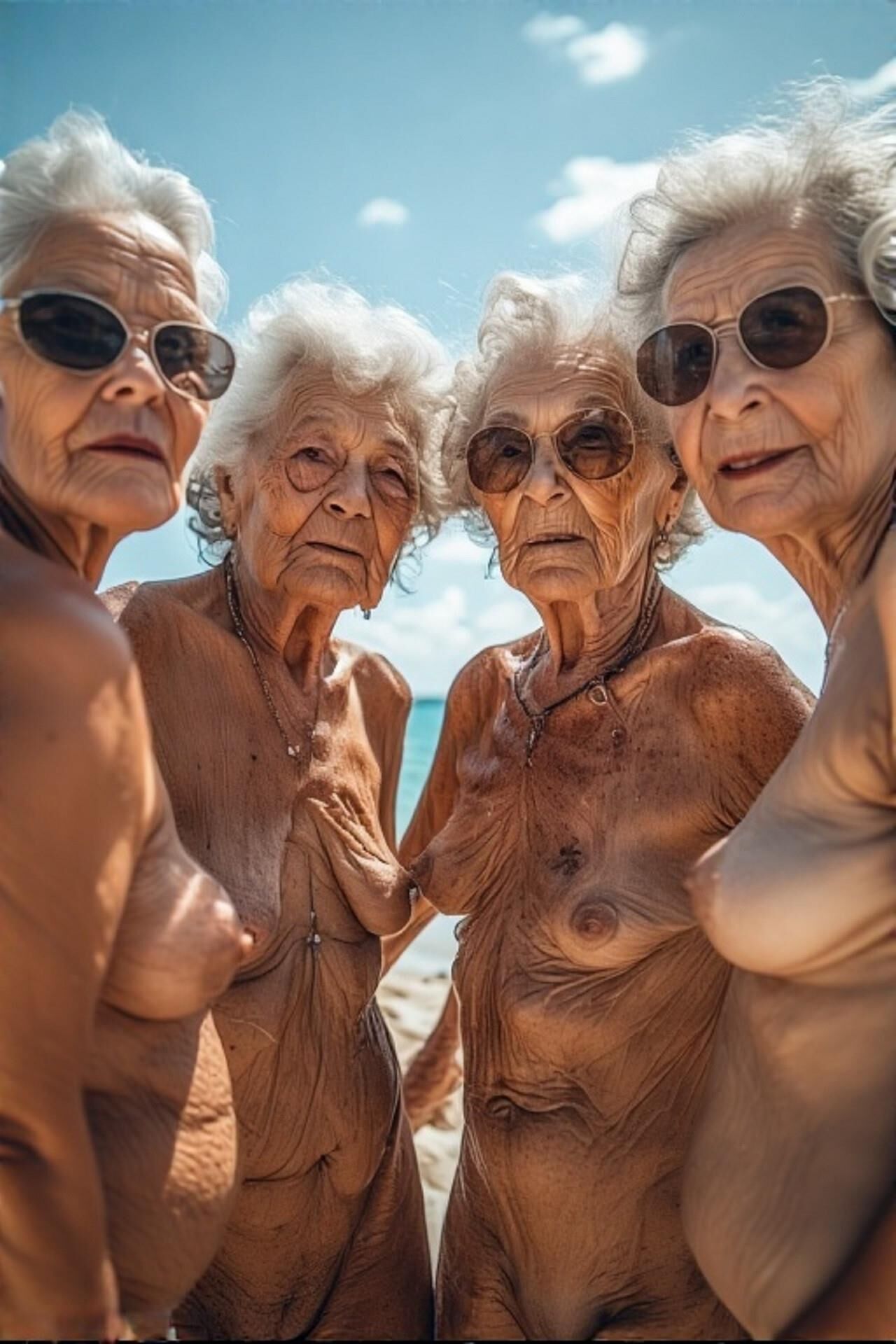 Lovely beach grannies