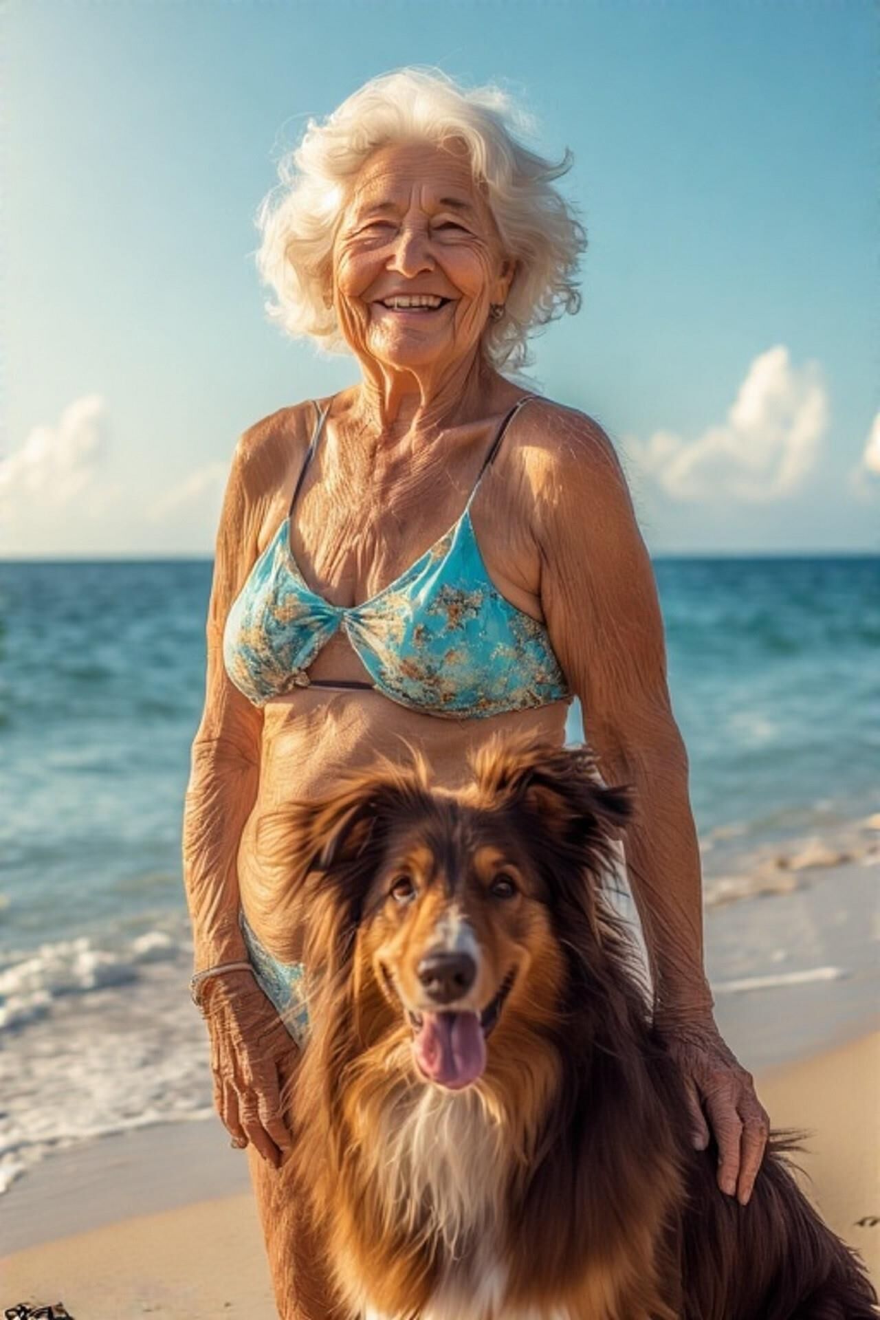 Lovely beach grannies