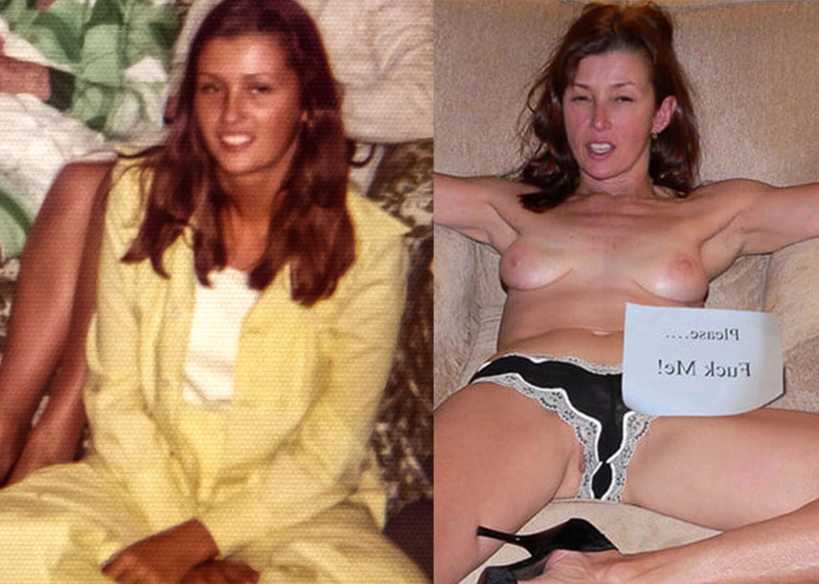 Reife exhibitionistische Frau