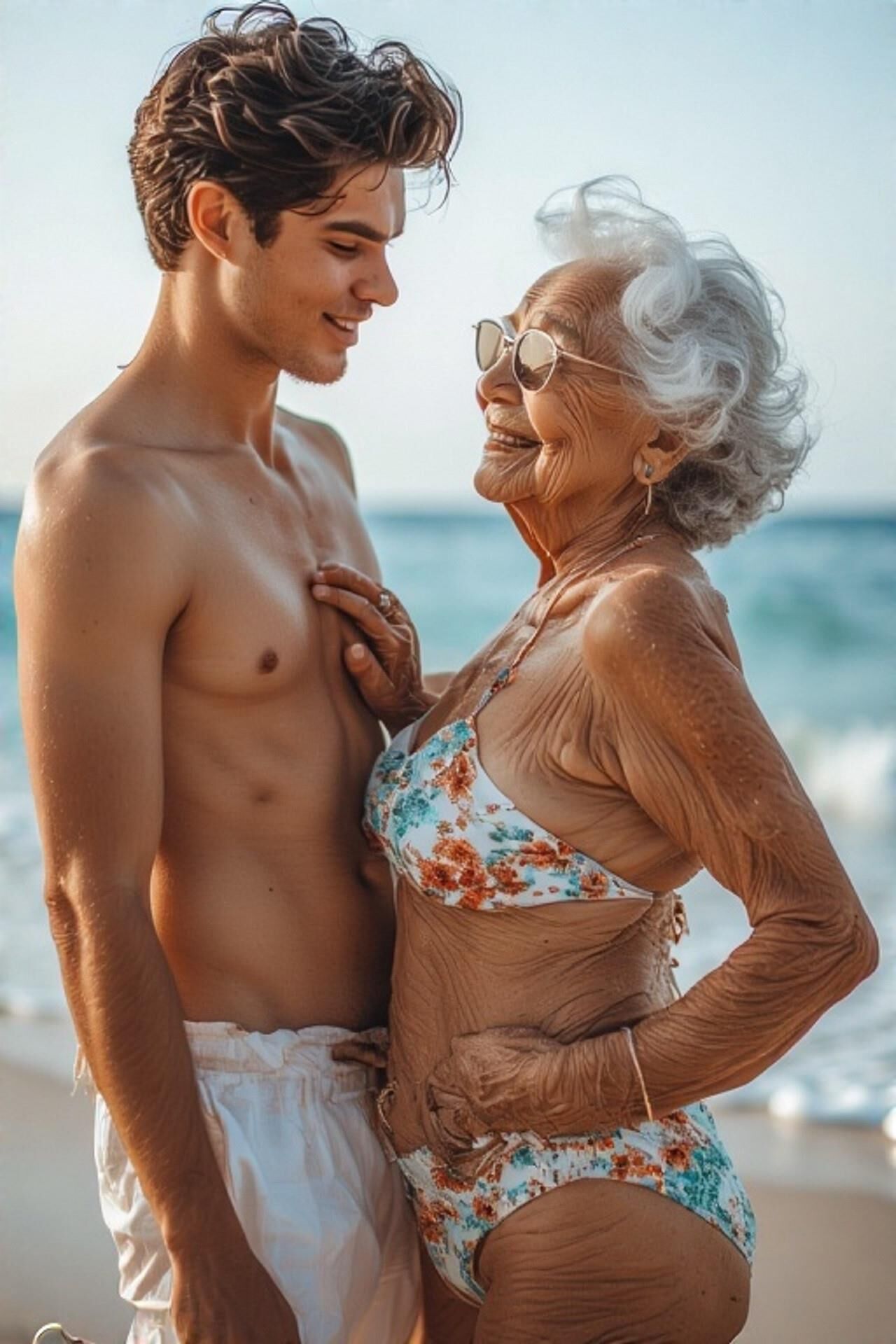 Lovely beach grannies
