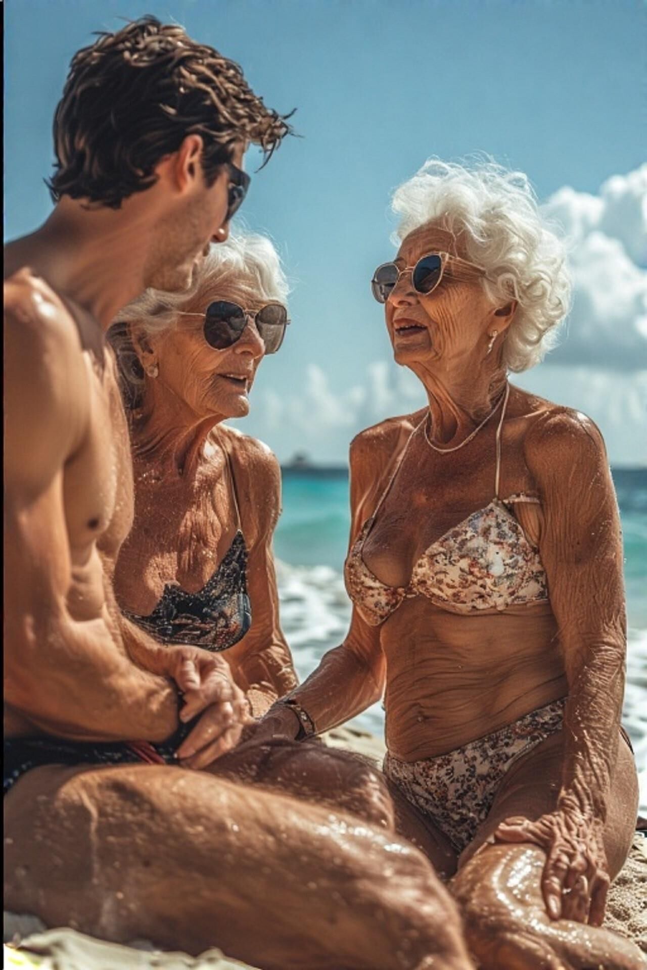 Lovely beach grannies