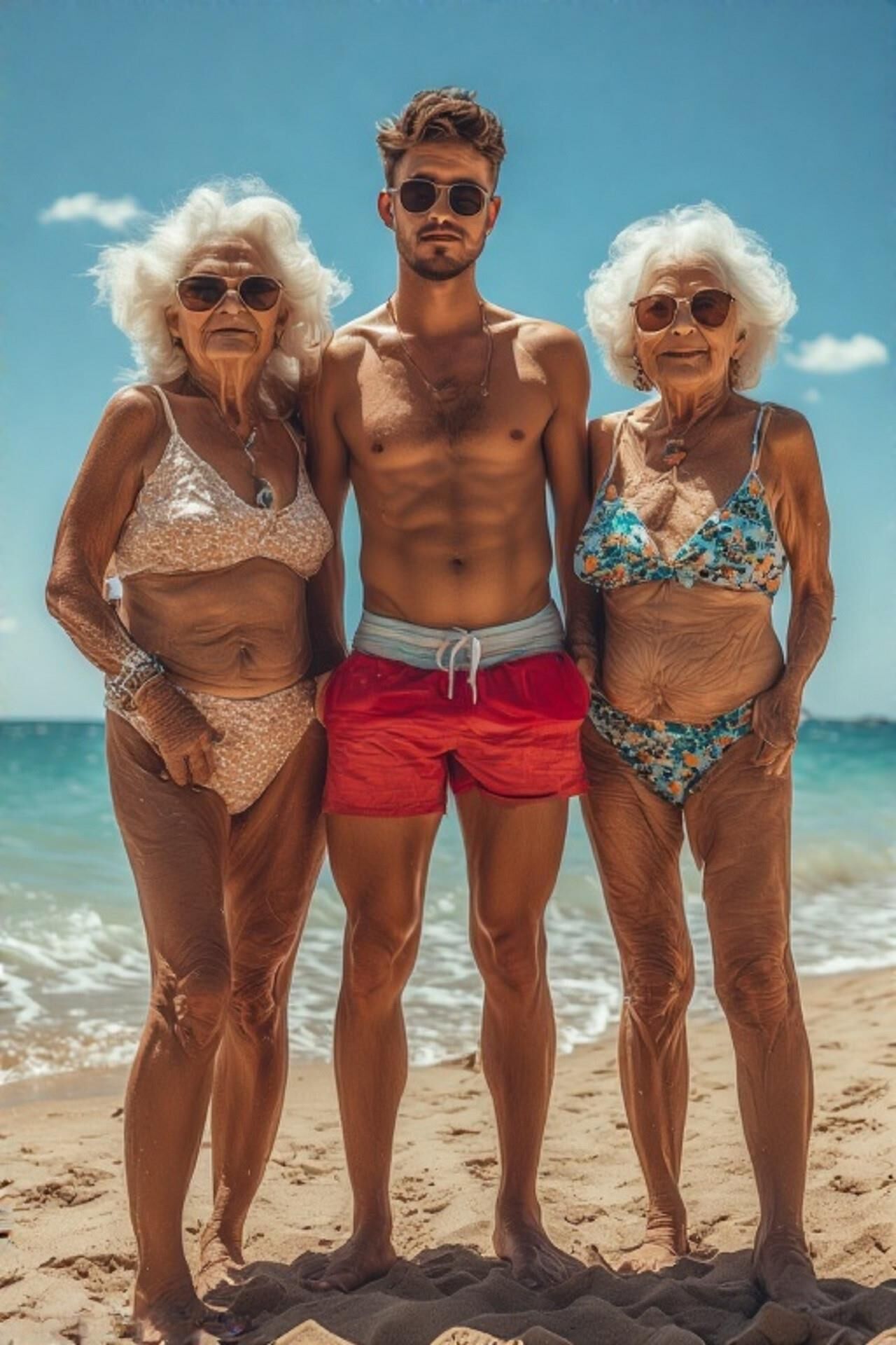 Lovely beach grannies
