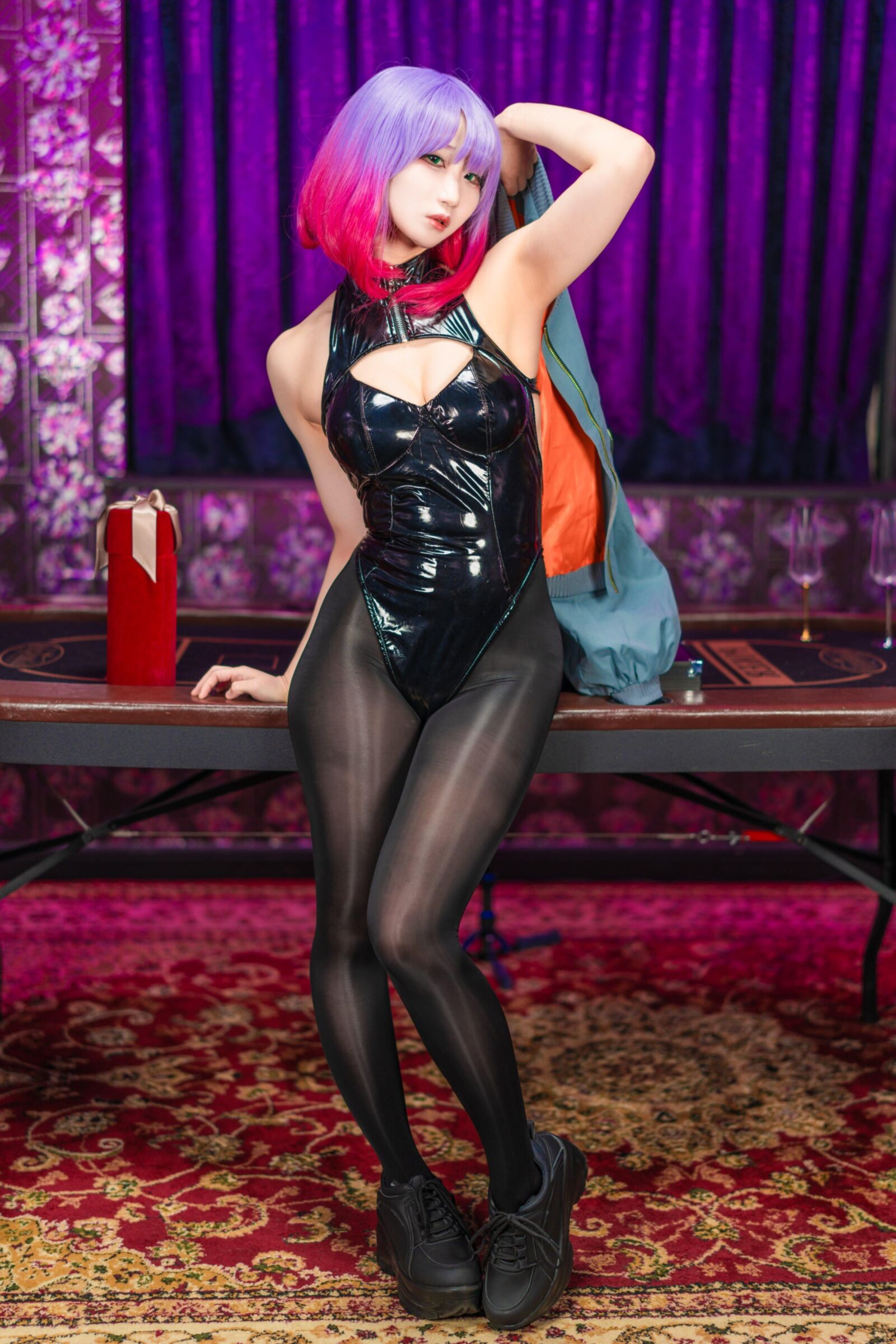 Asiatique, manque, nylons