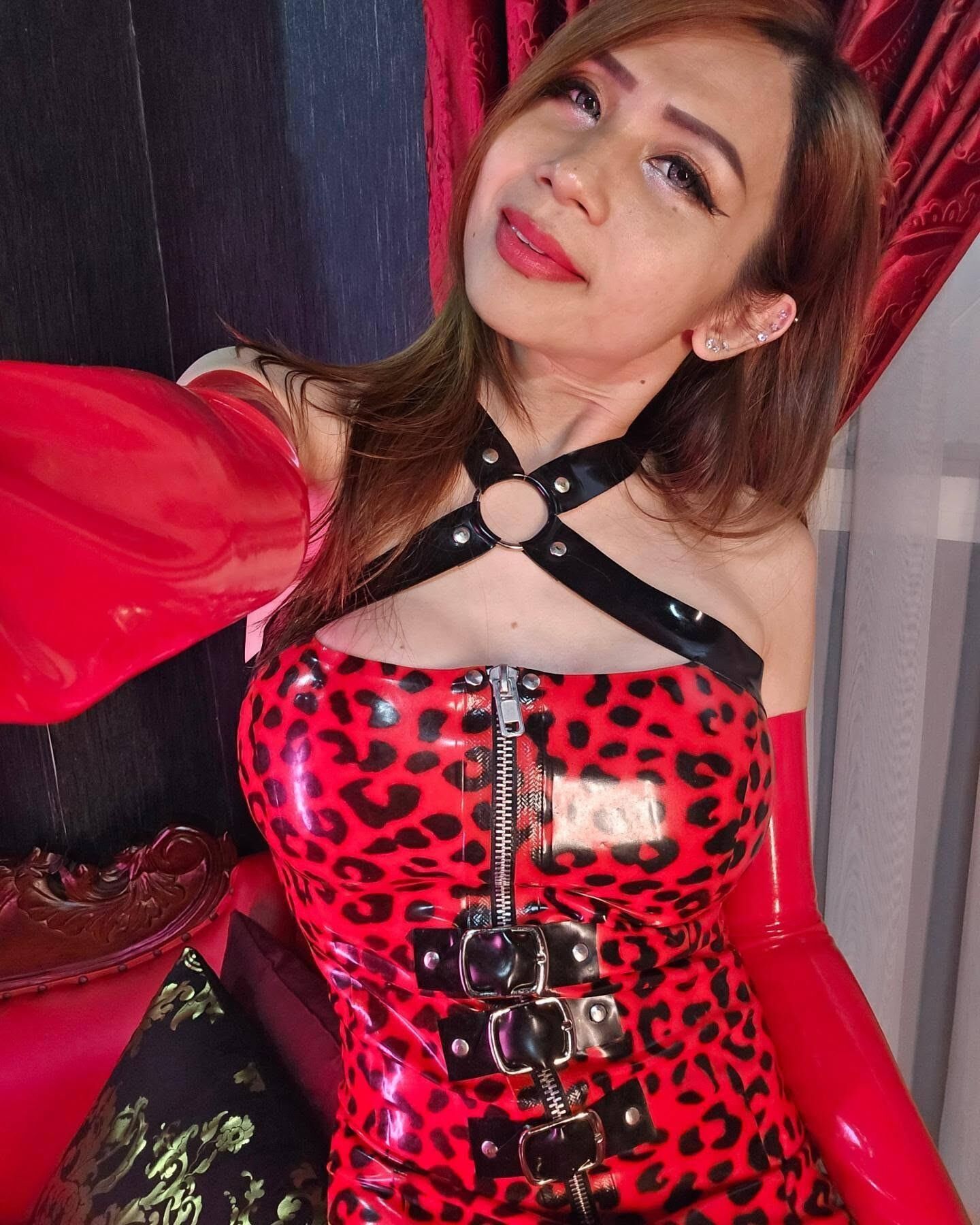 Asiático, falta, nylons