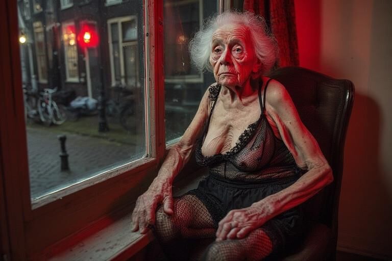 Ai grand-mère en attente de clients