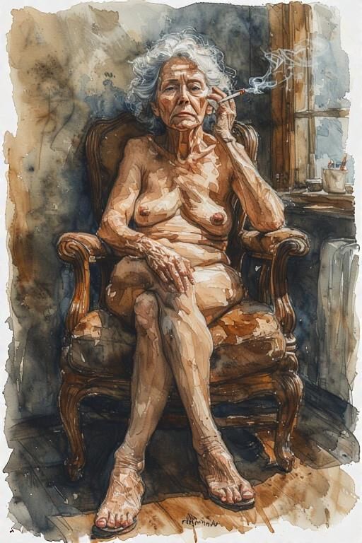 AI Drawings: Grandma Has a Little Smoke
