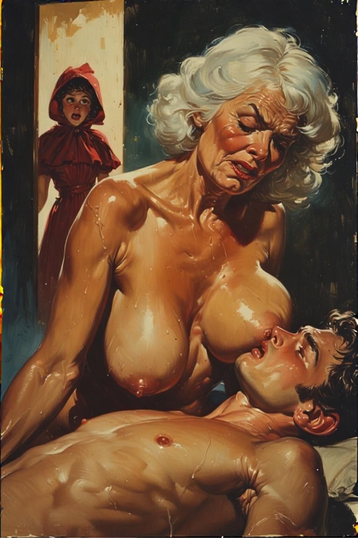 AI Drawings: Little Red Riding Hood Adult Pulp Version