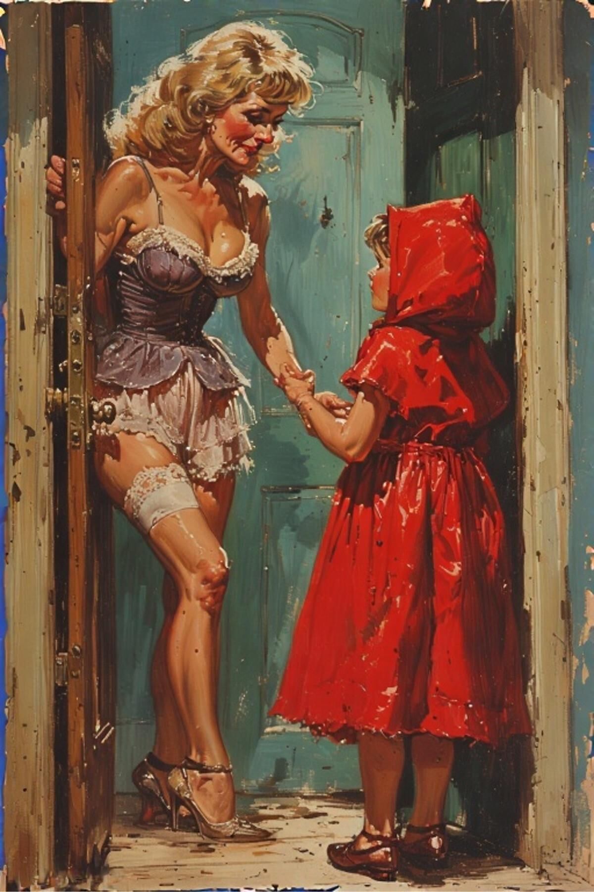 AI Drawings: Little Red Riding Hood Adult Pulp Version