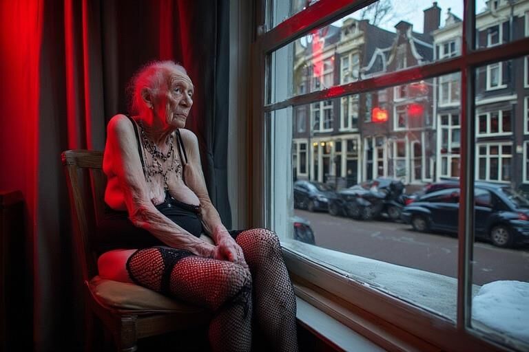 Ai grand-mère en attente de clients