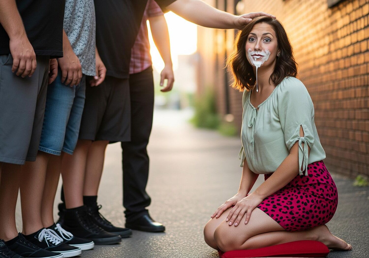 AI Wife Having Fun in an Alley