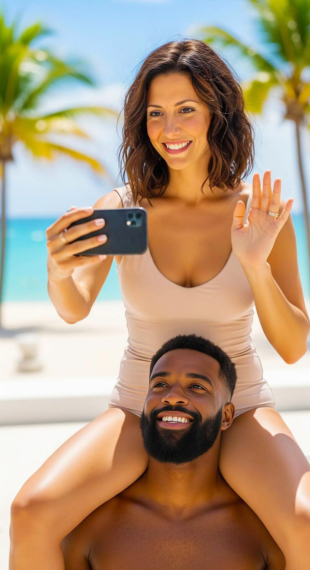 Esposa de ai y nuevo amigo charlando con mi esposo