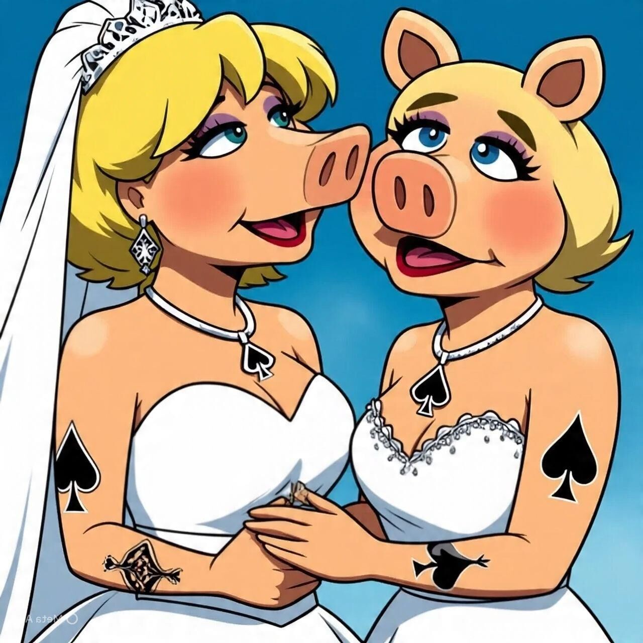 Miss Piggy (con temas mariquitas)