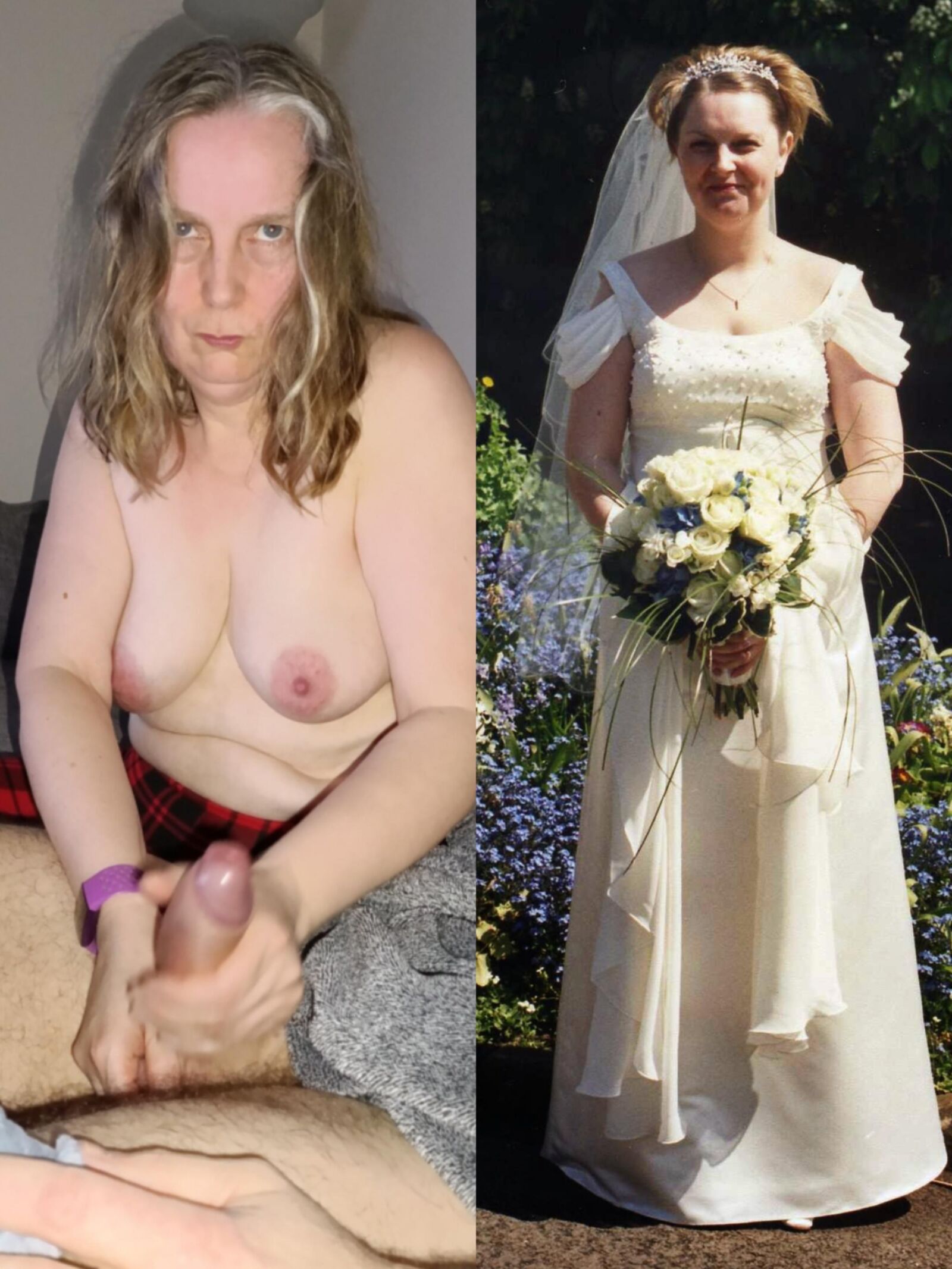 Modelo ganador de Fran Bronze con una puta de escoria casada expuesta.