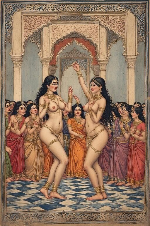 Миниатюрная живопись Quanzar Nautch Dancers
