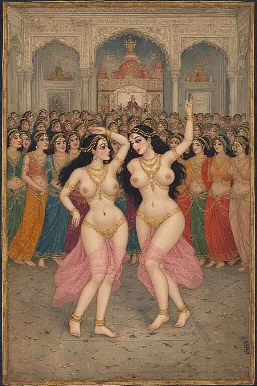 Миниатюрная живопись Quanzar Nautch Dancers