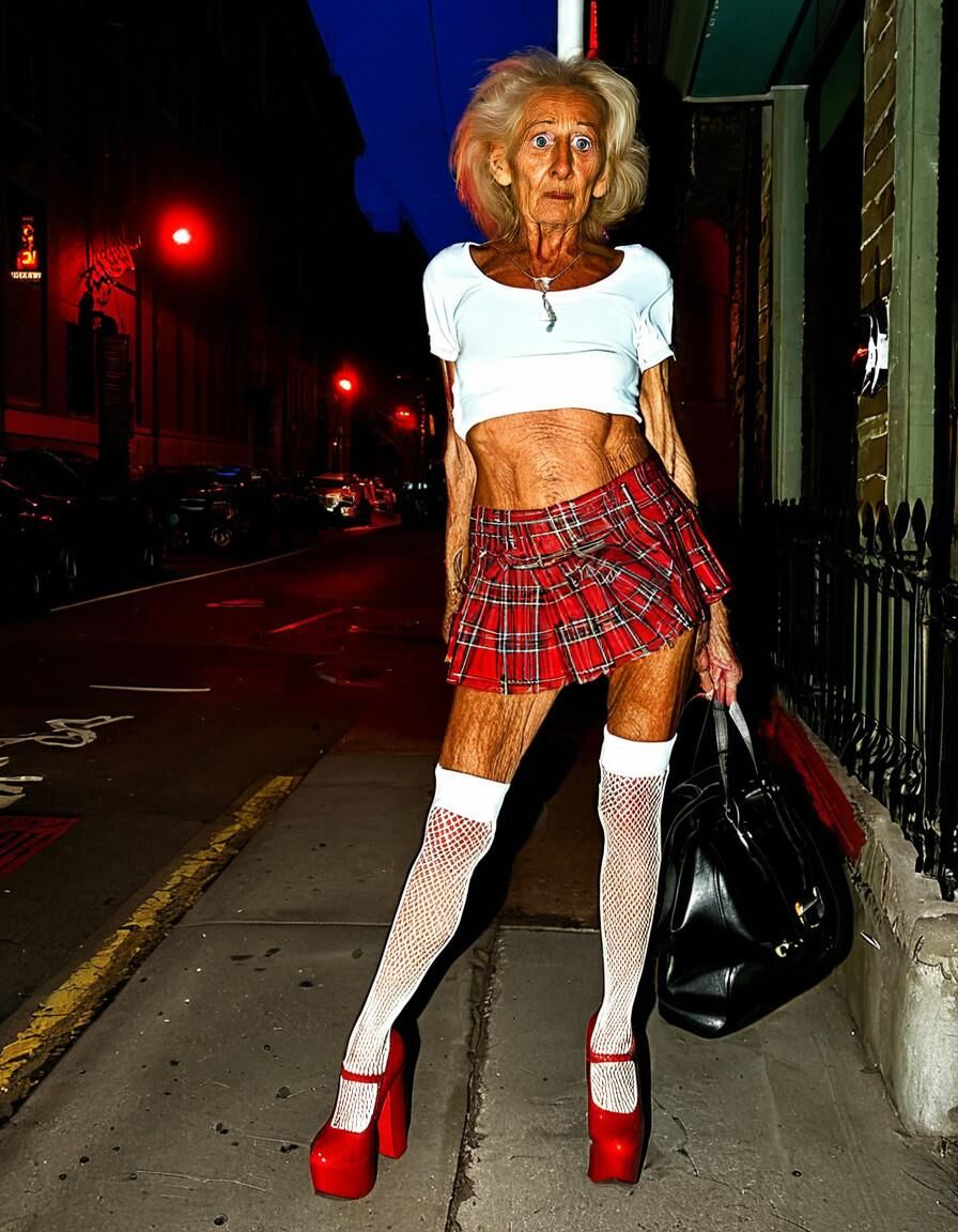 Prostitutas da Granny Street enchendo suas pensões