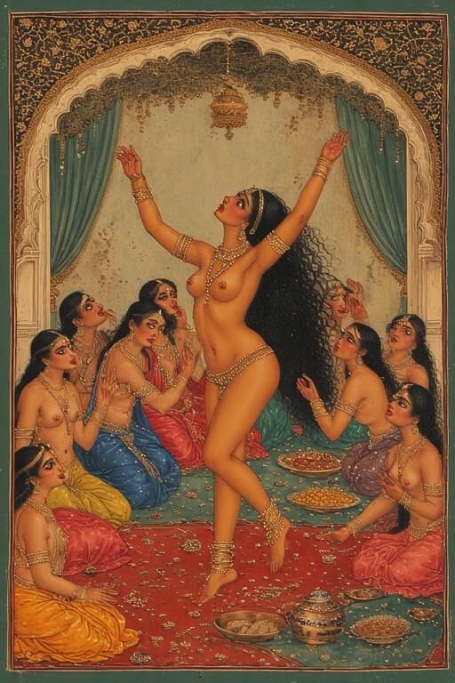 Миниатюрная живопись Quanzar Nautch Dancers