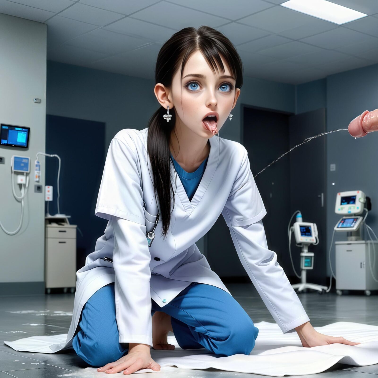 Doktor nass, sich im Krankenhaus zu pissen