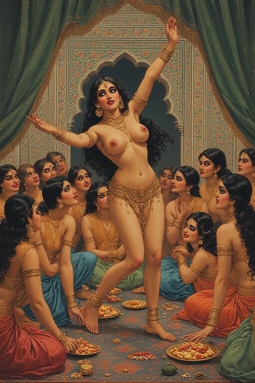 Миниатюрная живопись Quanzar Nautch Dancers