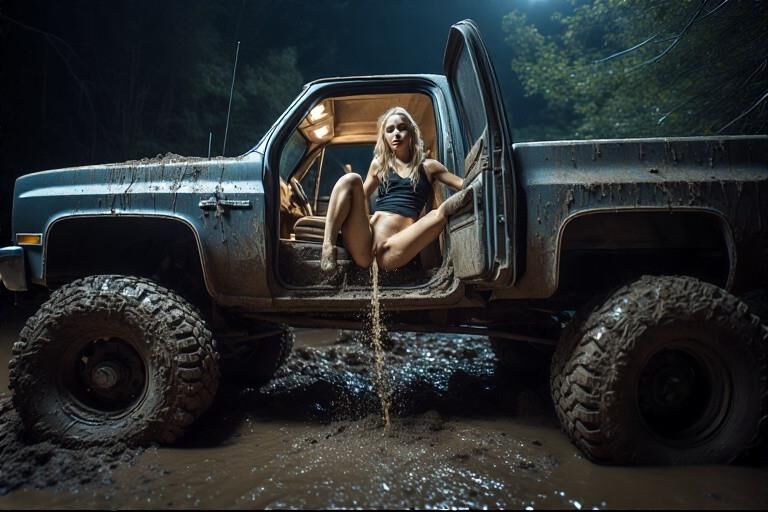 Les filles de la campagne doivent pisser pendant la boue de boue '