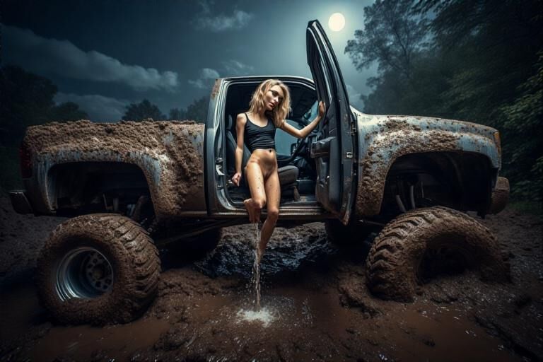 Les filles de la campagne doivent pisser pendant la boue de boue '