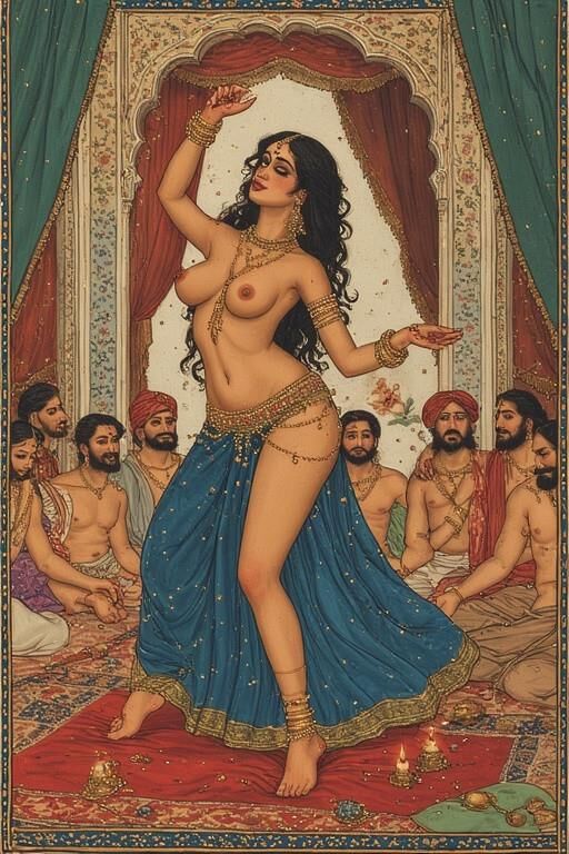 Миниатюрная живопись Quanzar Nautch Dancers