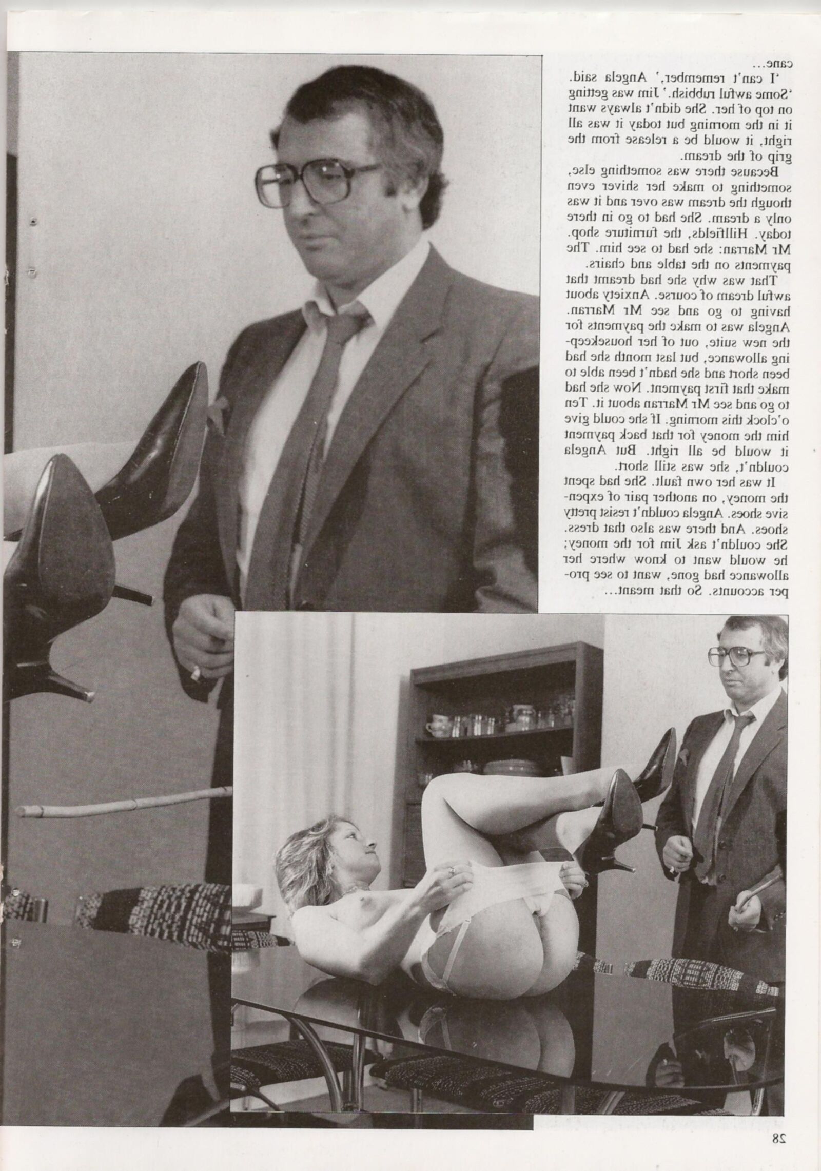 Retro Spanking Blushes Ficting na mesa
