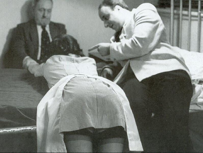 Retro Spanking Blushes Picture Set Nurse Two Men Bnw