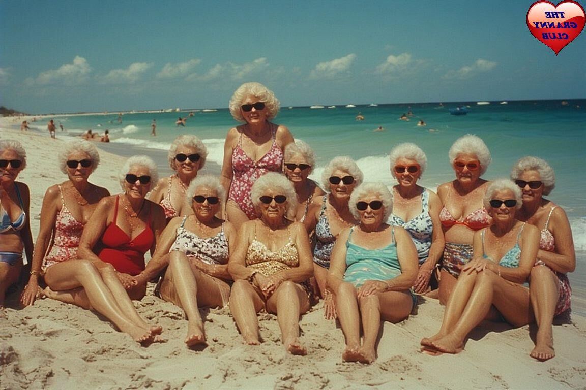 GRANNIES DAY OUT ON THE BEACH