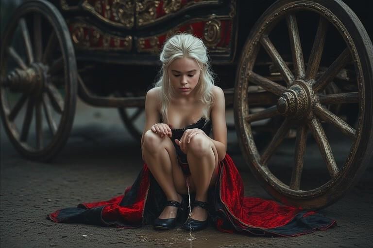 Parodie Rhaenyra Targaryen pisse désespérément sur le Kingsroad