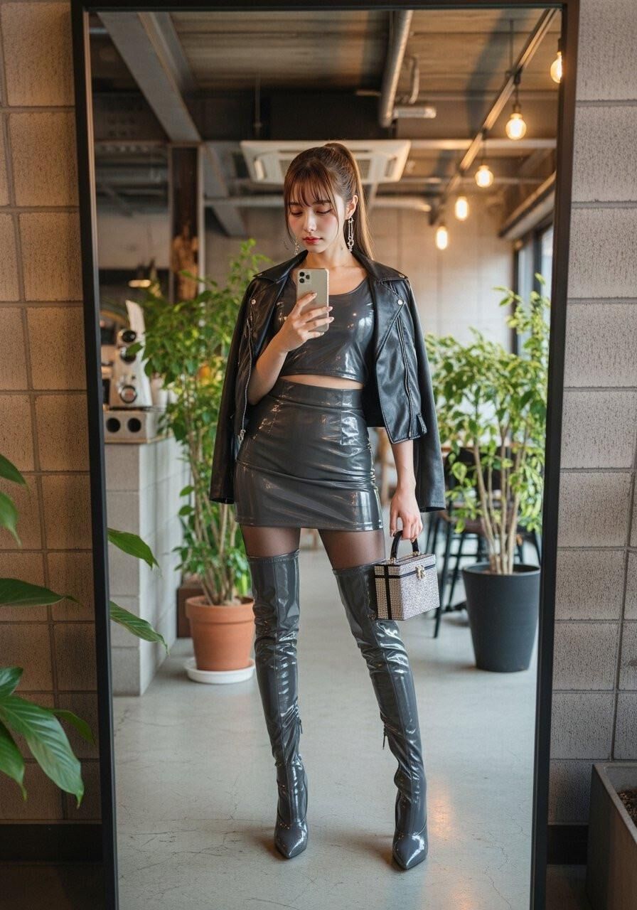 Asian, Lack, Nylons 