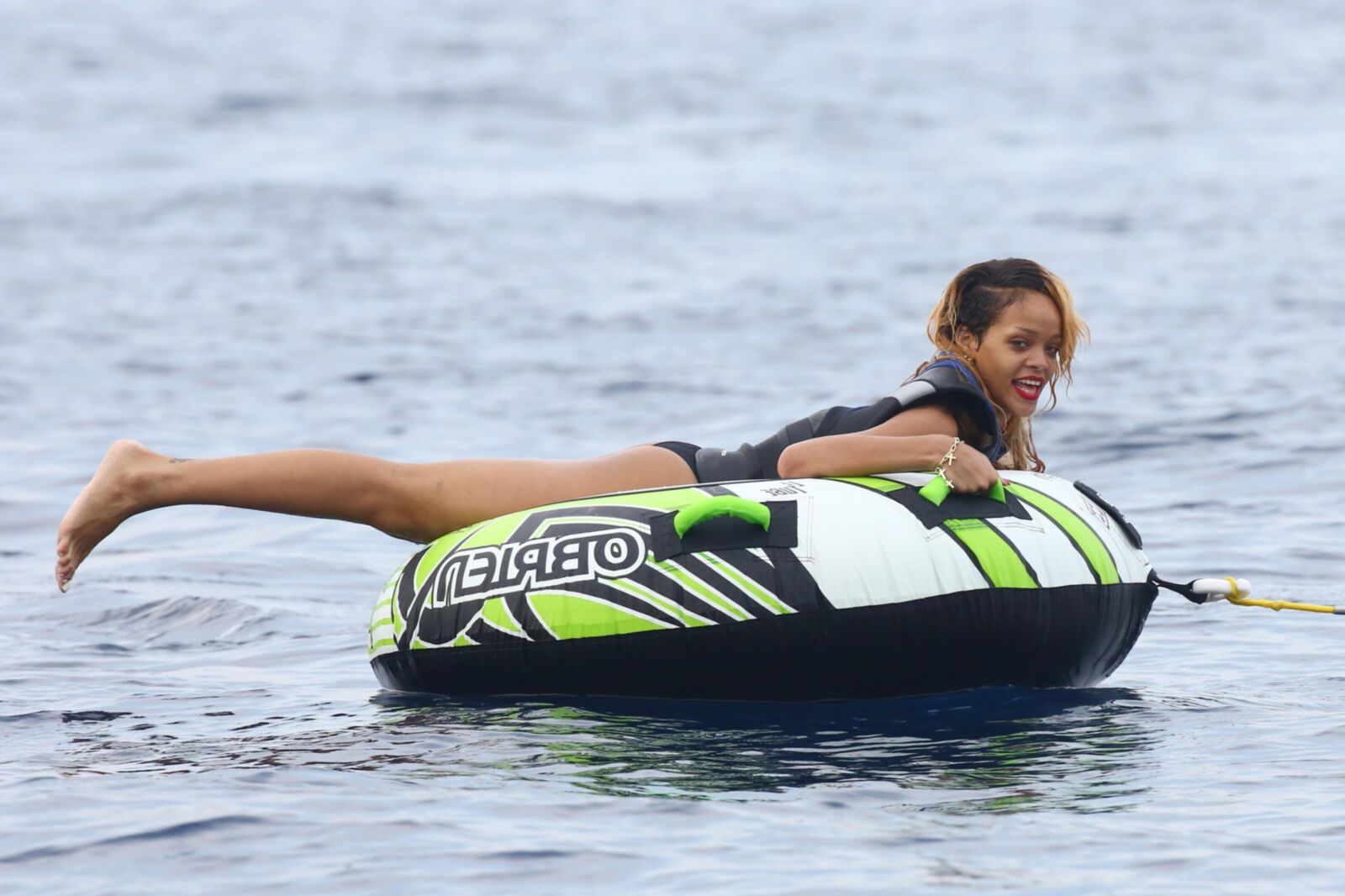 Rihanna in a swimsuit on a yacht in Monaco Jul th 